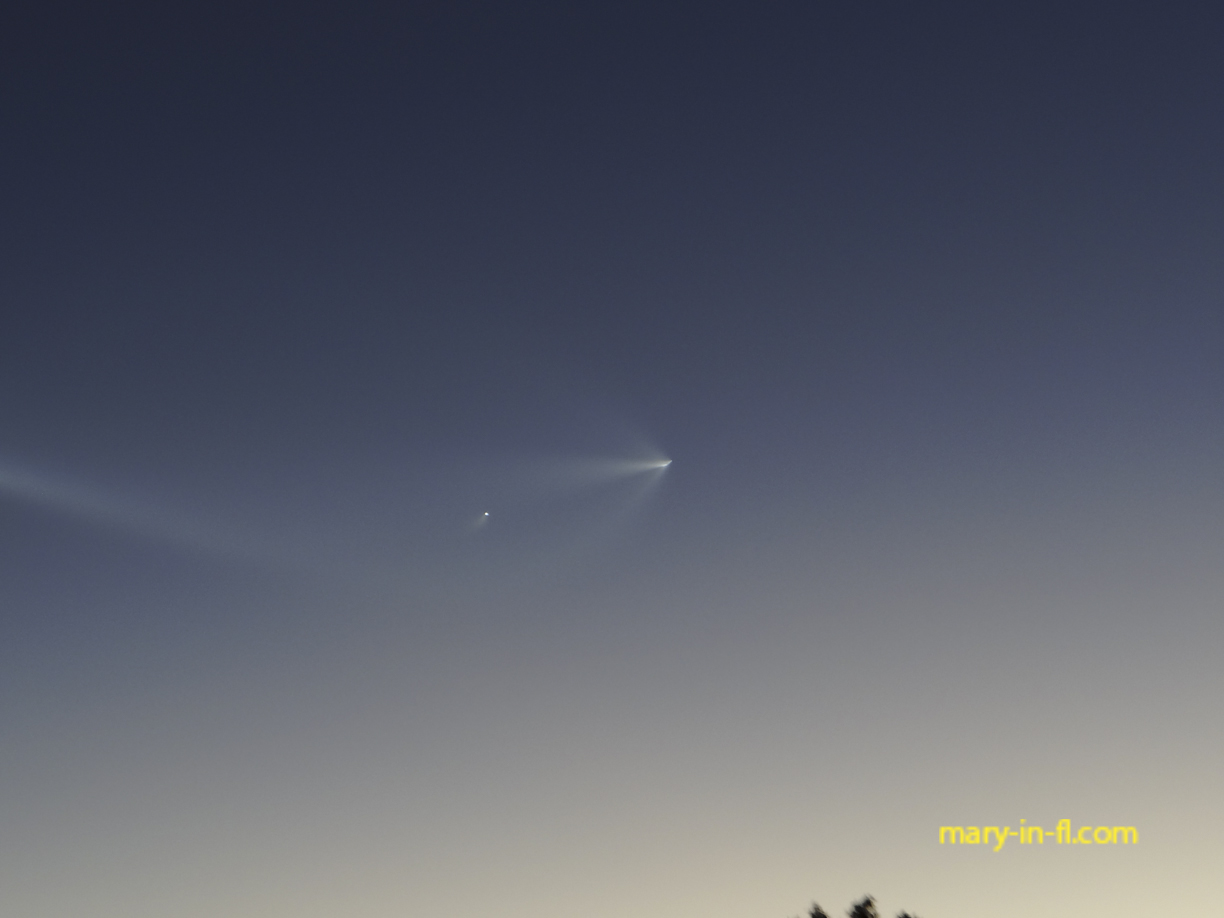 SpaceX Bandwagon-5 launch on 10-20-2026 as seen in Fort Myers, FL